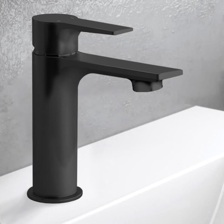 Bathroom Faucet, Remer EY11USNL-NO, Matte Black Single Hole Bathroom Faucet